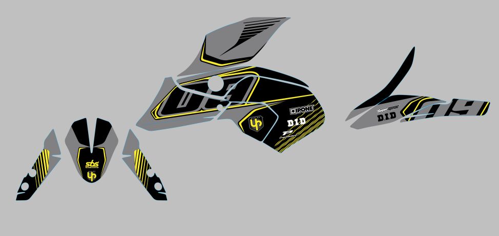 KIT DECO UP MAXIMIZE YAMAHA MT09 15->16 GRIS-AMARI