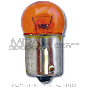 LAMPARA BAU15S T16 12V 10W AMBAR
