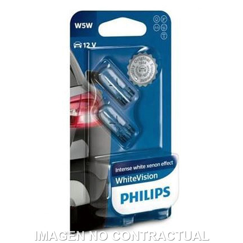 LAMPARA PHILIPS CRISTAL WHITEVISION 12V5W W5W (2U)
