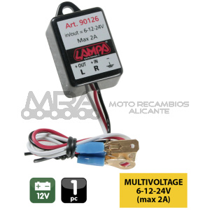 FLASHER INTERMITENCIA ELECTRÓNICA  6/12/24V  2A