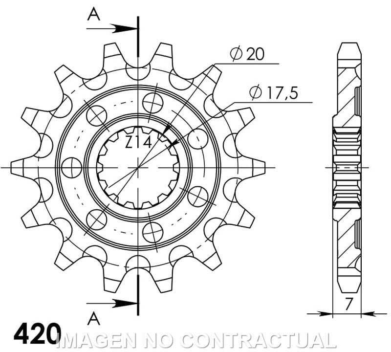 PIÑON SUPERSPROX YAMAHA 420 X 14