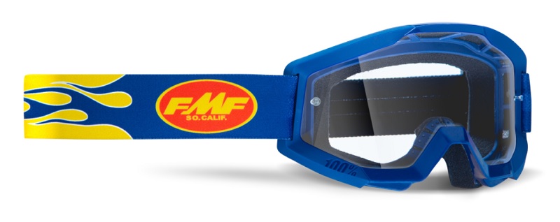 FMF POWERCORE GOGGLE FLAME NAVY – CLEAR LENS