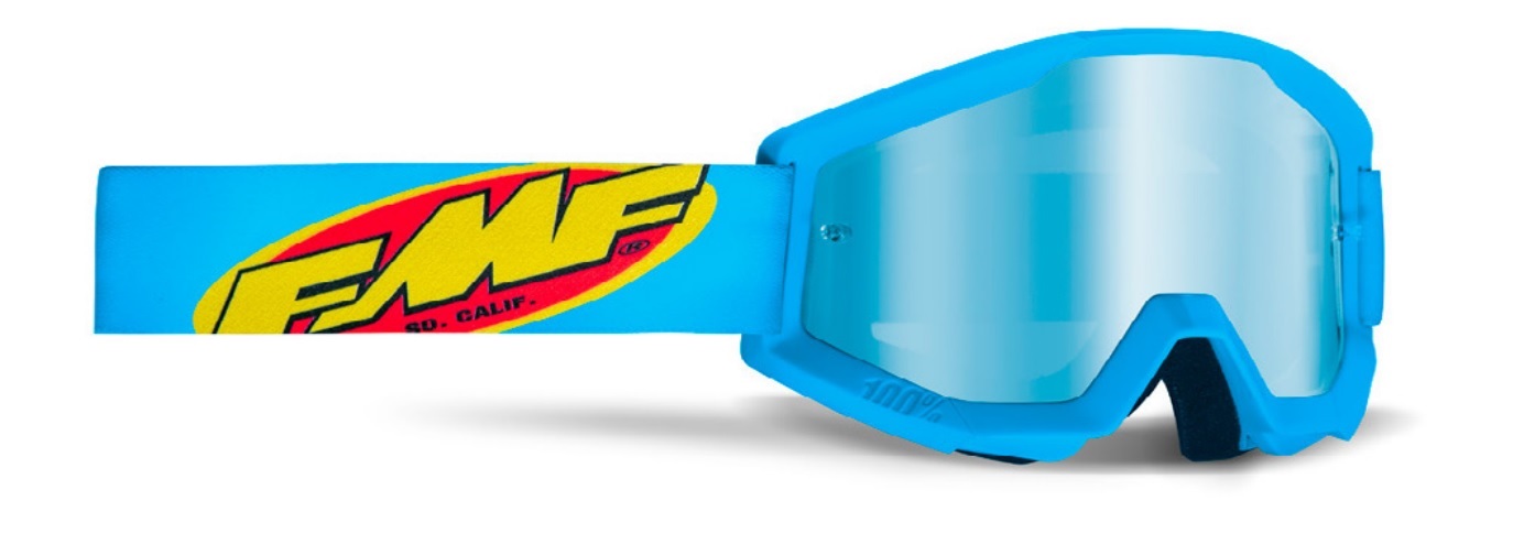 FMF POWERCORE GOGGLE CORE CYAN – MIRROR BLUE LENS