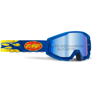 FMF POWERCORE GOGGLE FLAME NAVY – MIRROR BLUE LENS