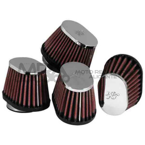 FILTROS POTENCIA K&N OVALES CROMADOS D.51 MM