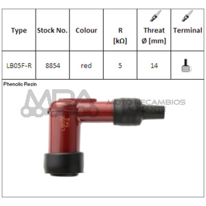 PIPA DE BUJIA NGK LB05F-R