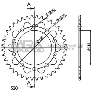CORONA SUPERSPROX ALUMINIO YAMAHA 520 X 39