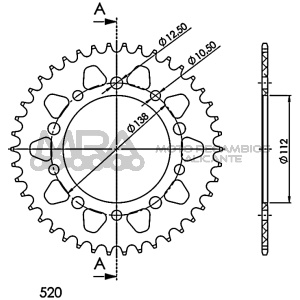 CORONA SUPERSPROX ALUMINIO YAMAHA 520 X 41