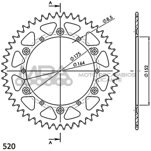 CORONA SUPERSPROX ALUMINIO YAMAHA 520 x 48