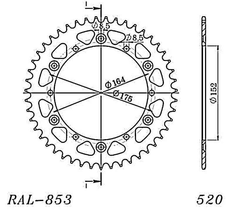 CORONA SUPERSPROX ALUMINIO YAMAHA 520 x 52
