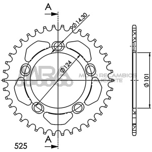 CORONA SUPERSPROX ALUMINIO KTM 525 X 38