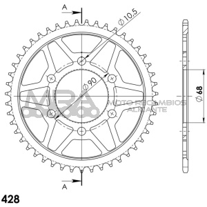 CORONA SUPERSPROX ACERO HONDA 428 X 47