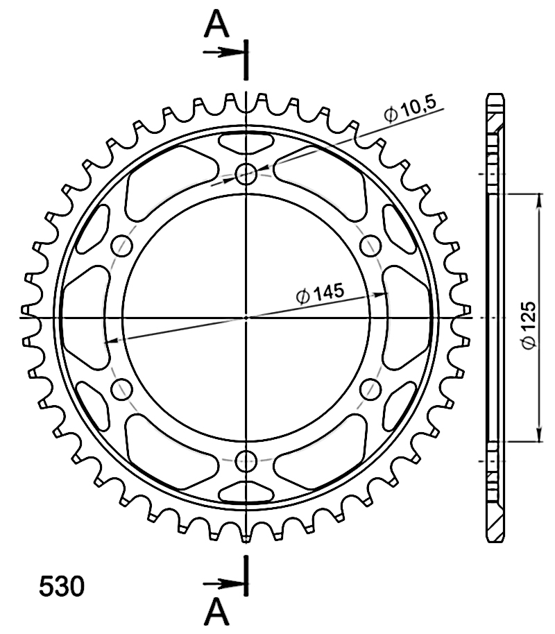 CORONA SUPERSPROX ACERO YAMAHA 530 X 43