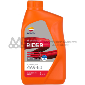 BOTELLA REPSOL RIDER HIGH MILEAGE 4T 25W-60 1L
