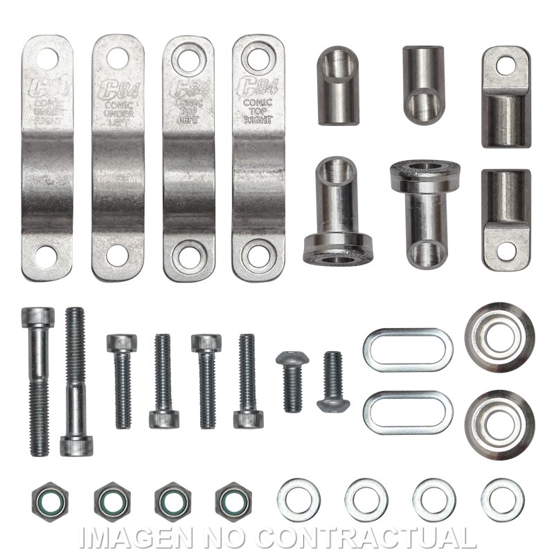 KIT MONTAJE PARAMANOS CIRCUIT P.4 Ø 22 MM. ALUMINI