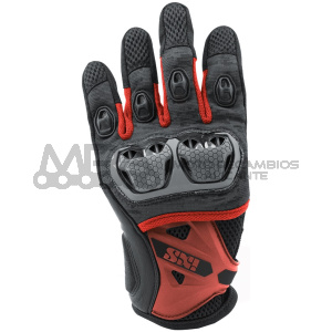 GUANTES VERANO IXS NEGRO-ROJO MONTEVIDEO TALLA L