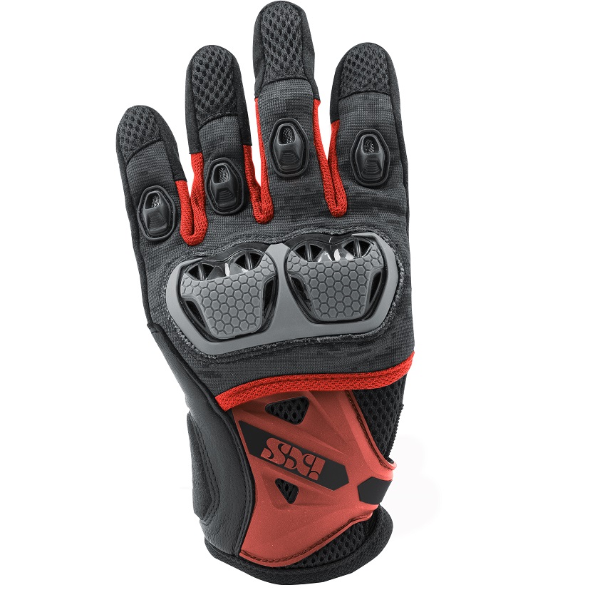 GUANTES VERANO IXS NEGRO-ROJO MONTEVIDEO TALLA L