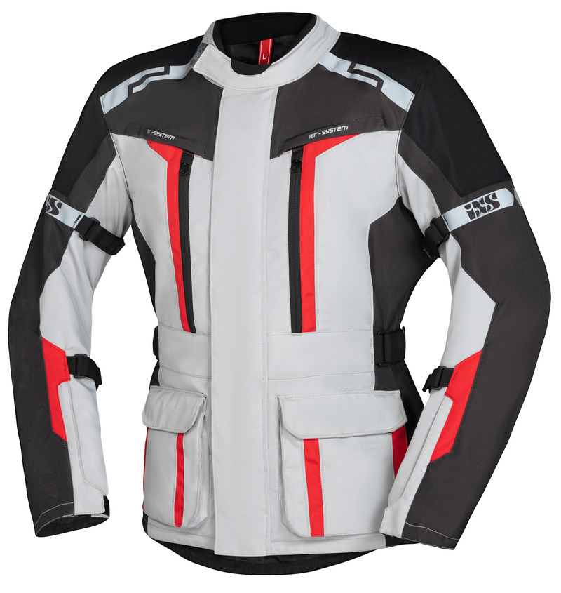 CHAQUETA INVIERNO IXS GRIS CLARO/GRIS/ROJO EVANS-S